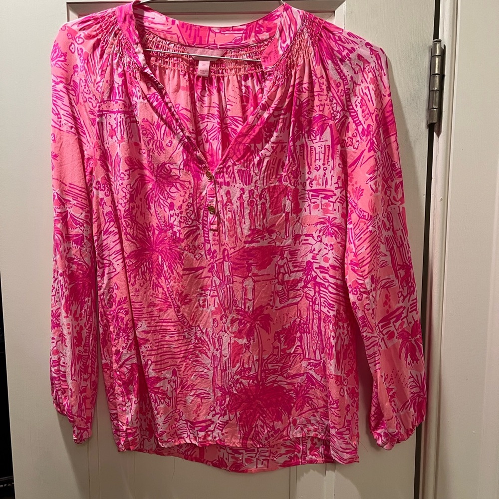 Lilly Pulitzer Vibrant Pink Blouse